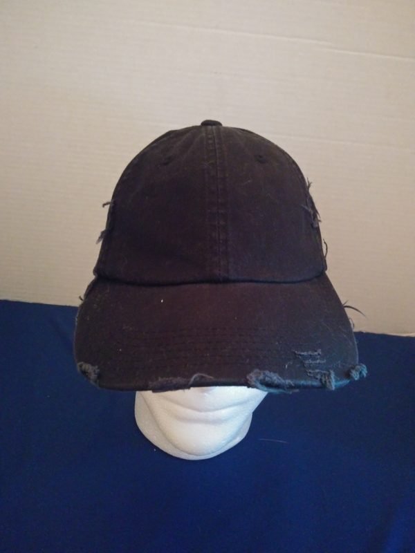 Distressed black baseball hat 1