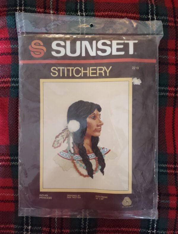 Indian Princess crewel embroidery kit by Sunset Designs