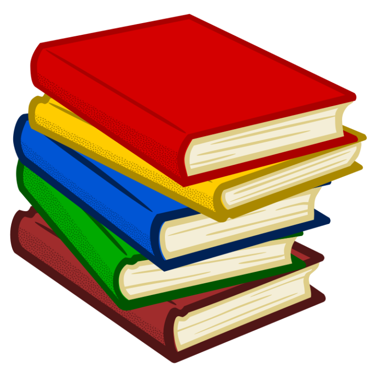 Colorful clipart of Stacked Books