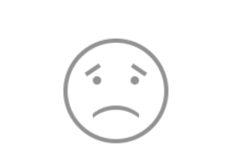 Hand drawn sad smiley face