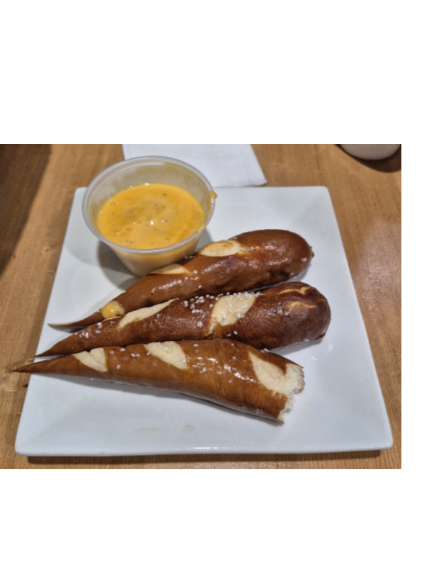 Bavarian soft Pretzels served with beer cheese from Churchills Sports Lounge
