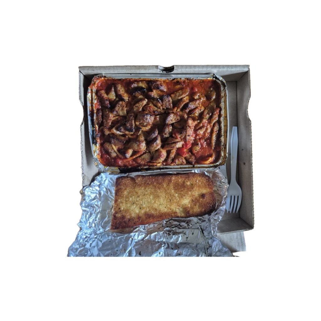 spaghetti with hot sausage delivered from Pizza Marsala